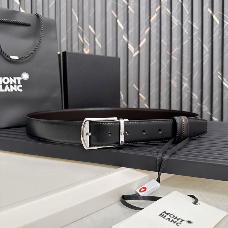 Mont blanc Black Belt Square Buckle