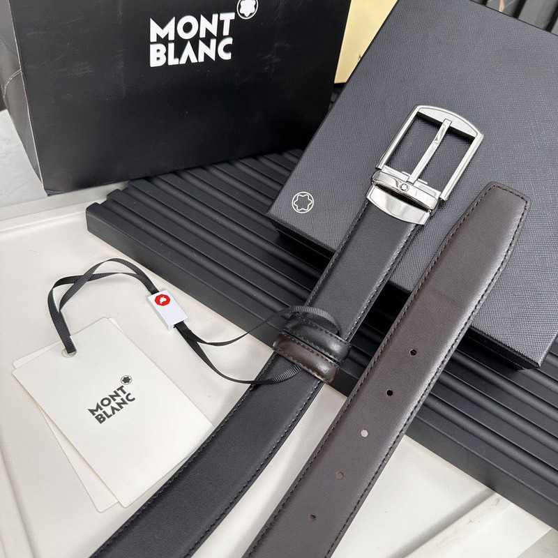Mont blanc Black Belt Square Buckle