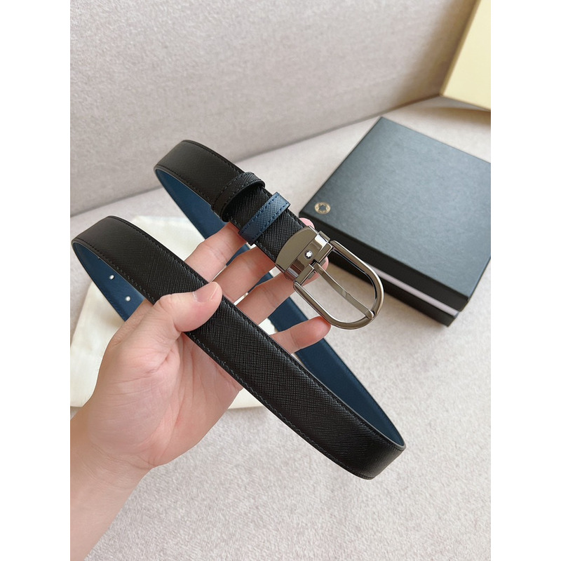 Mont Blanc Horseshoe Buckle Belt Black