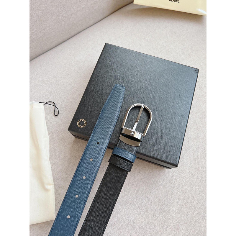 Mont Blanc Horseshoe Buckle Belt Black