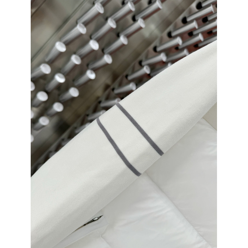 Moncler Padded-Panel Wool-Blend Cardigan White