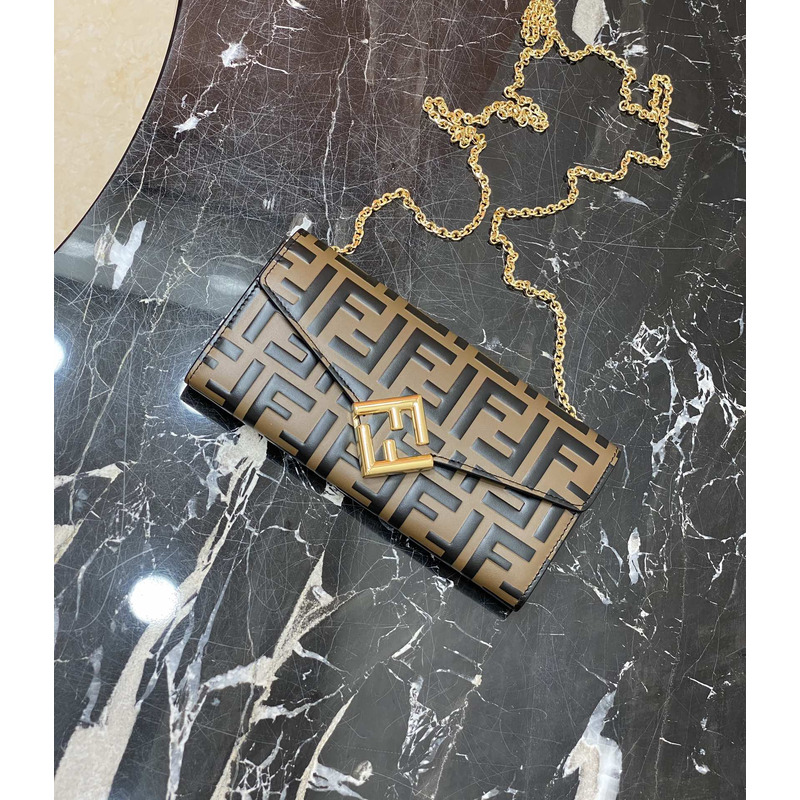 F**di ff leather wallet chain bag