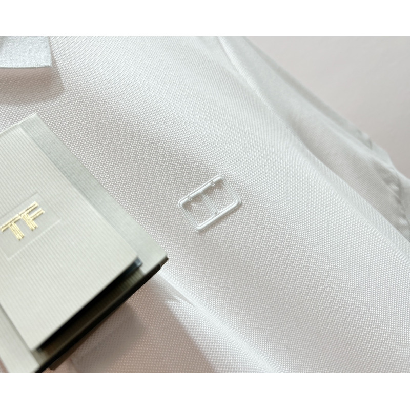 Tom Ford Embroidered Logo Polo Shirt White