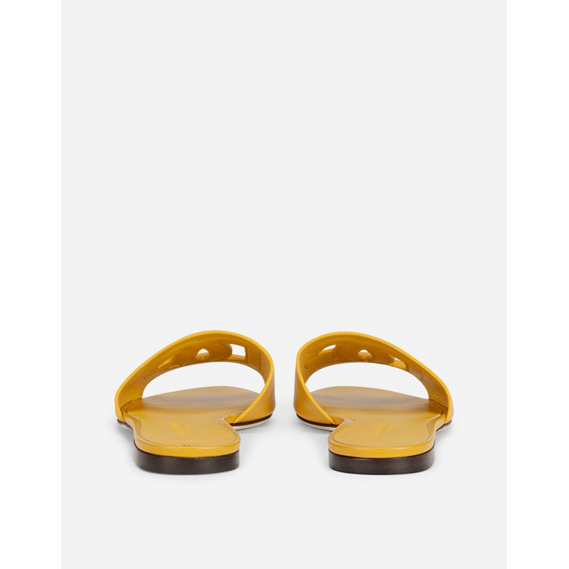 Dolce  Gabbana Dg Logo Rubber Slippers Yellow