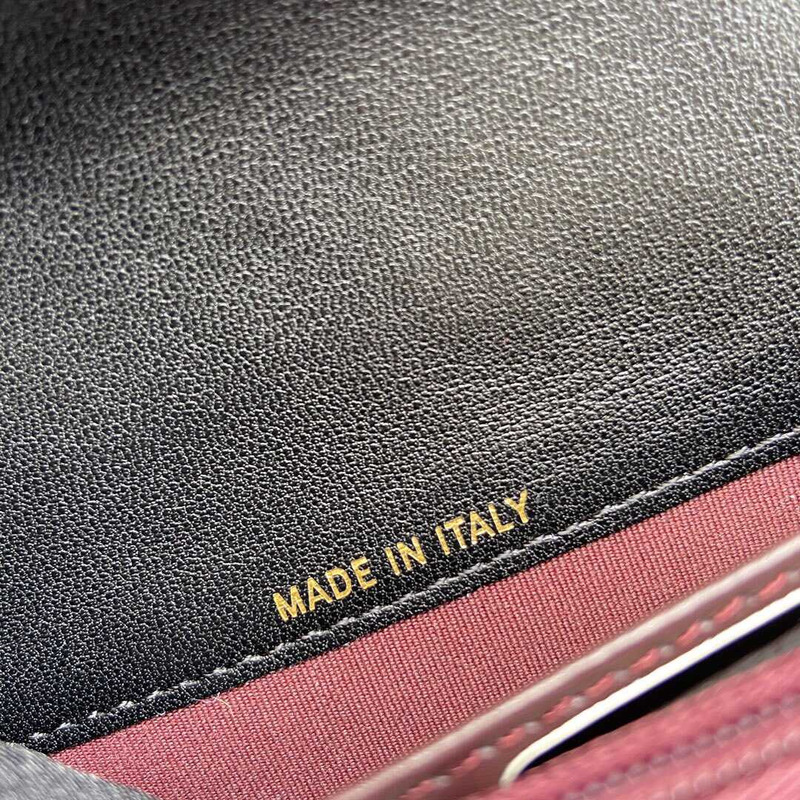 Ch*el quilted leather long wallet black