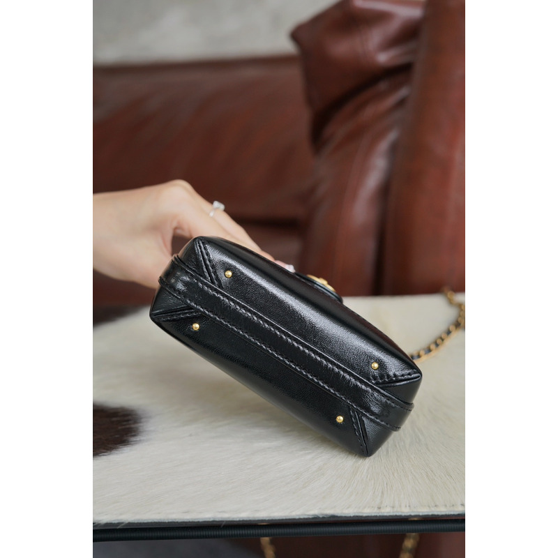 Ch*el mini bag with top handle black