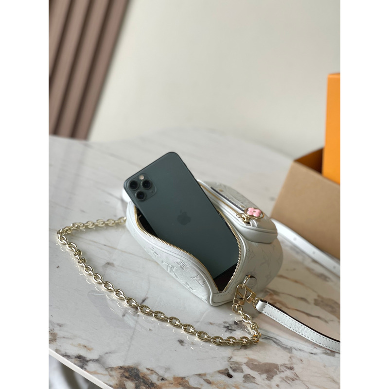 l**is V*t*n mini bumbag in white