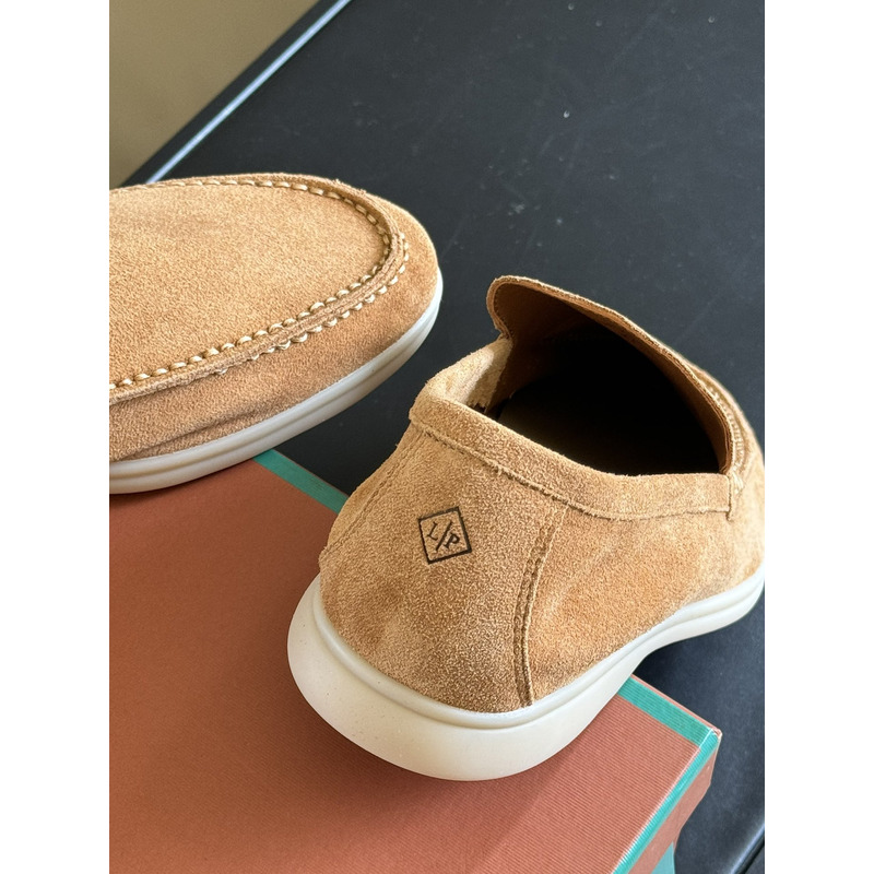 Loro Piana Summer Walk Suede Loafers Brown