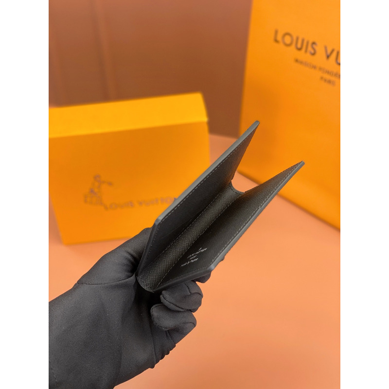 l**is V*t*n damier graphite canvas pocket organizer black