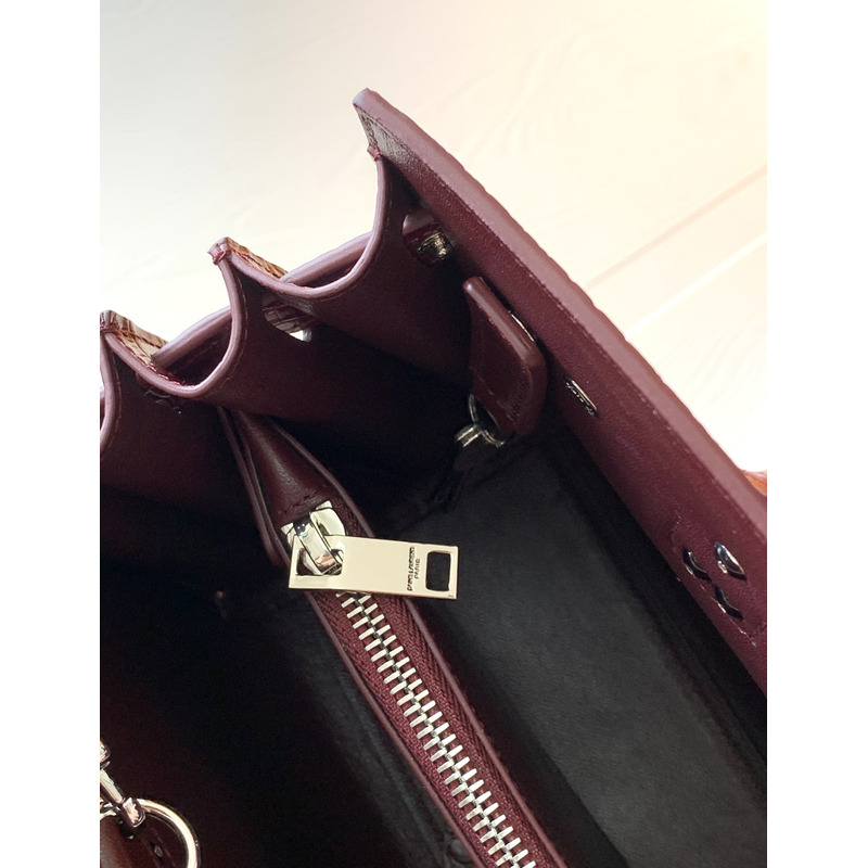 Saint Laurent Sac De Jour In Crocodile Embossed Leather Nano