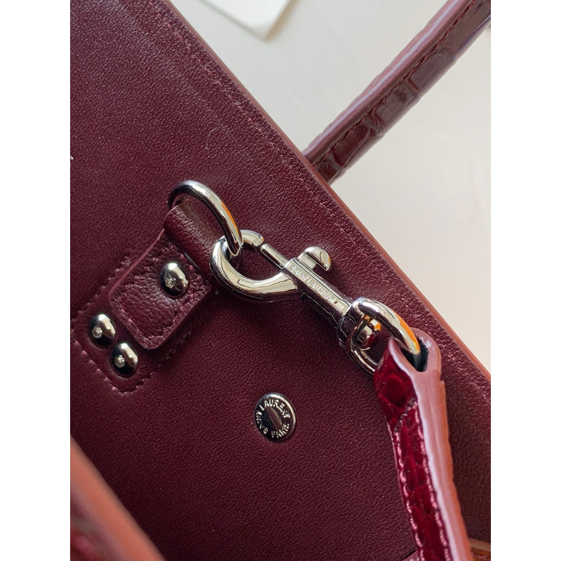 Saint Laurent Sac De Jour In Crocodile Embossed Leather Nano