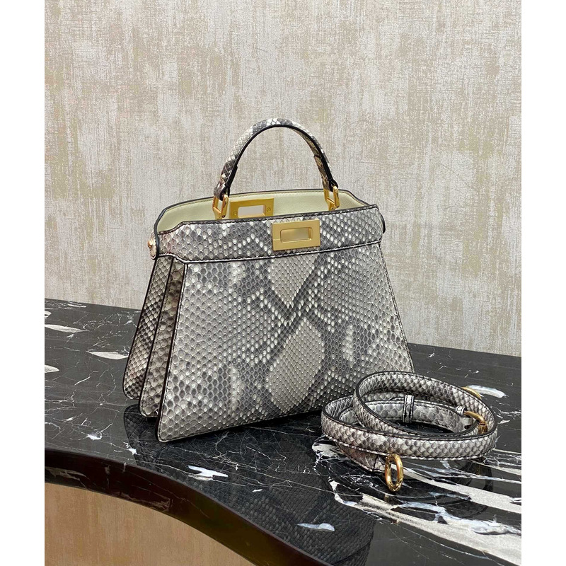 F**di peekaboo python bag in gray