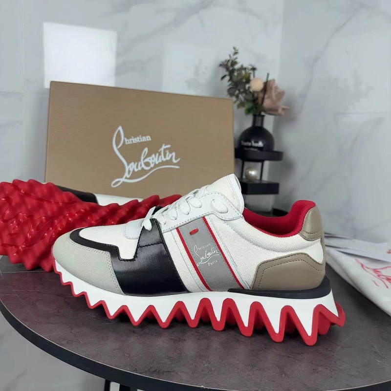 Ch**an louboutin nastroshark olona canva and calf leather men sneaker white