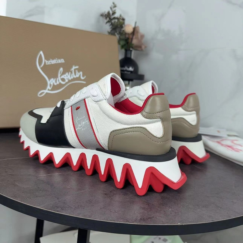 Ch**an louboutin nastroshark olona canva and calf leather men sneaker white