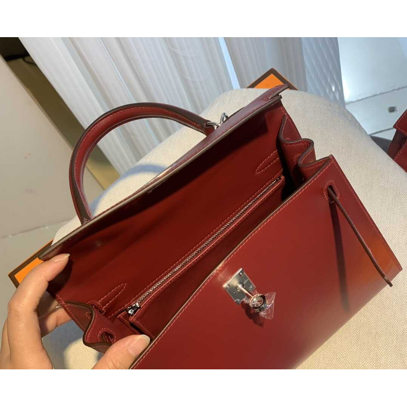 H**mes kelly 25 rouge h sellier sombrero gold hardware red