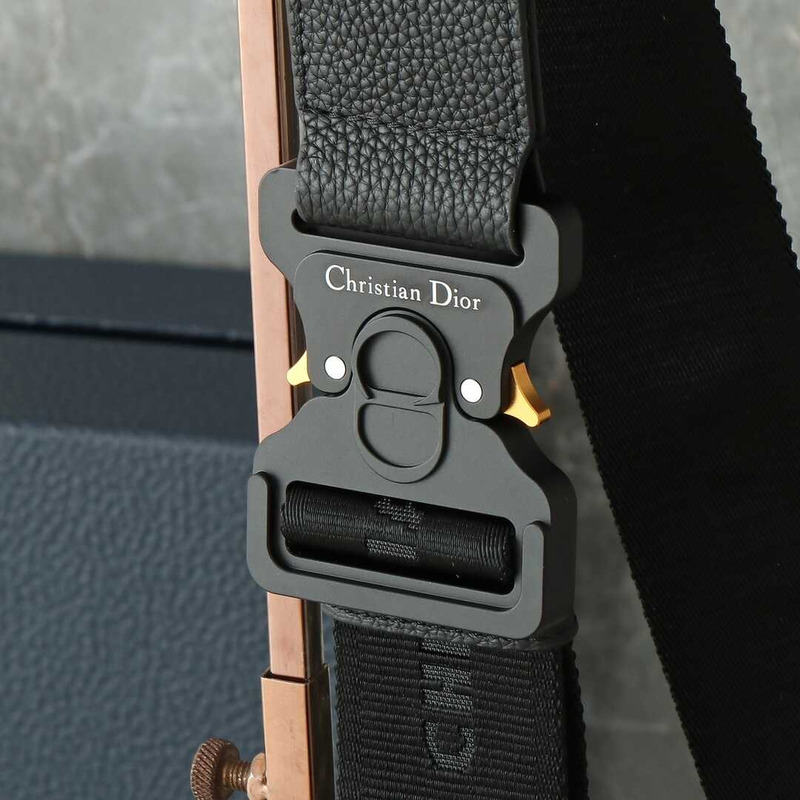 D*or saddle bag black D*or gravity leather and black grained calfskin