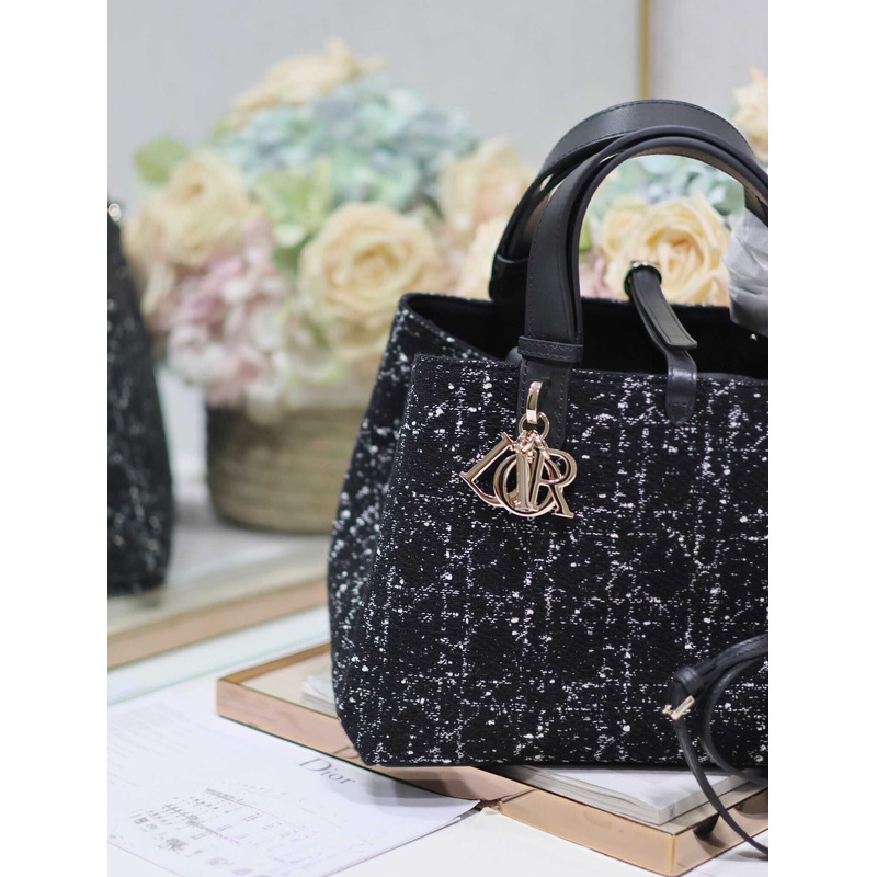 D*or small toujours bag black cannage tweed