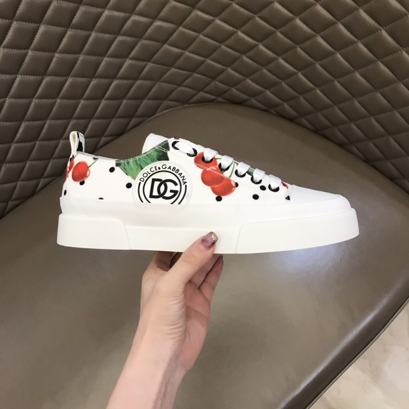Dolce & Gabbana ModeSens Portofino Cherry Polka Dot Low-top Sneakers In Cherry Poi