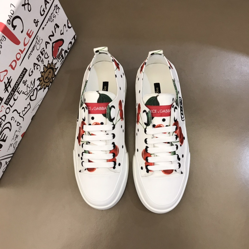 Dolce & Gabbana ModeSens Portofino Cherry Polka Dot Low-top Sneakers In Cherry Poi