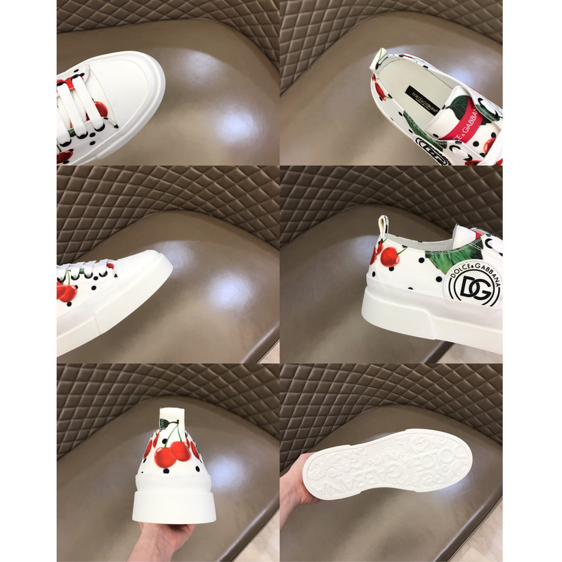 Dolce & Gabbana ModeSens Portofino Cherry Polka Dot Low-top Sneakers In Cherry Poi