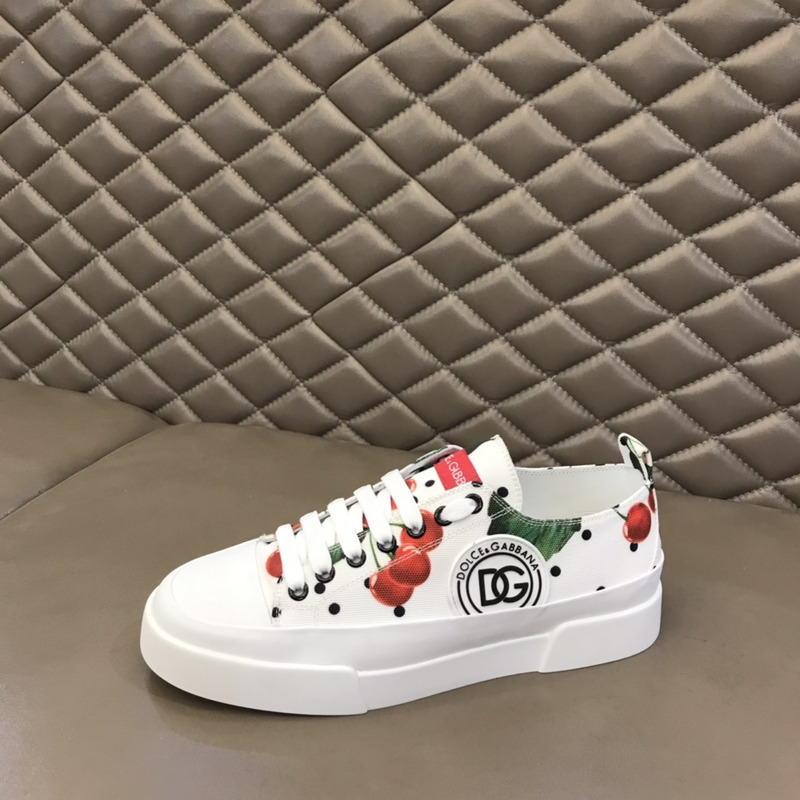 Dolce & Gabbana ModeSens Portofino Cherry Polka Dot Low-top Sneakers In Cherry Poi