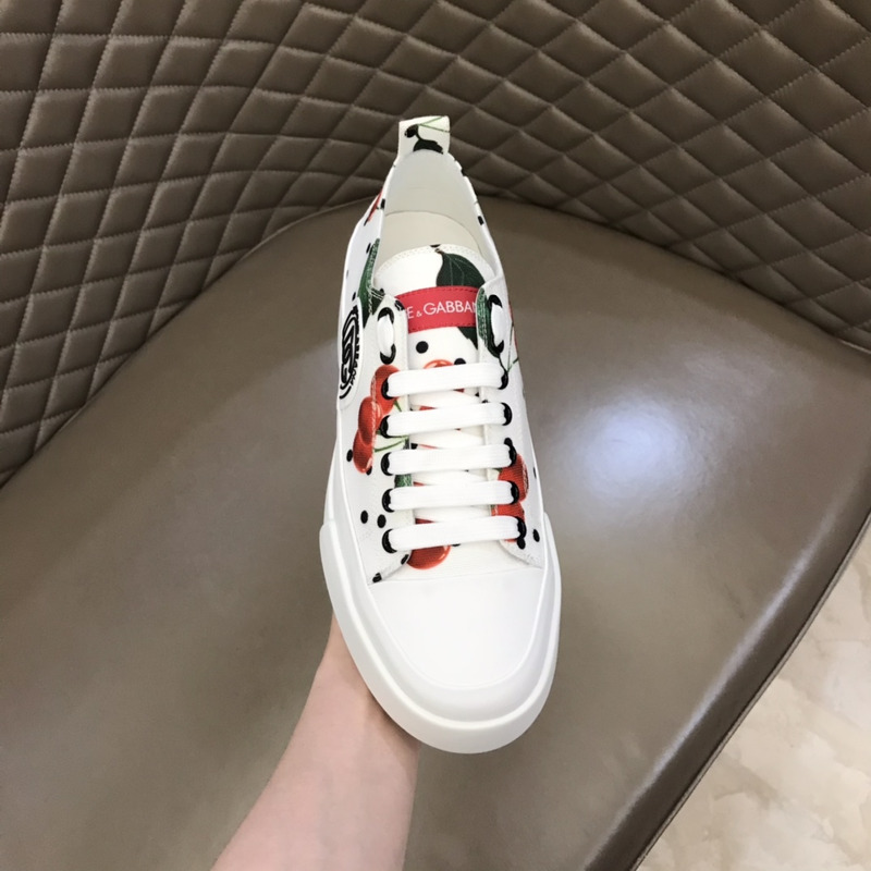 Dolce & Gabbana ModeSens Portofino Cherry Polka Dot Low-top Sneakers In Cherry Poi