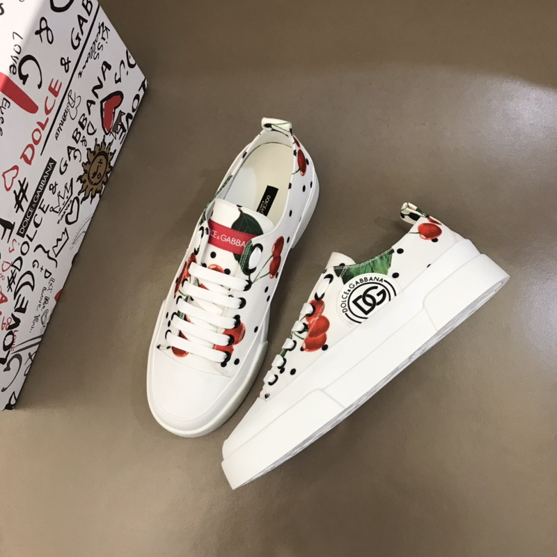 Dolce & Gabbana ModeSens Portofino Cherry Polka Dot Low-top Sneakers In Cherry Poi