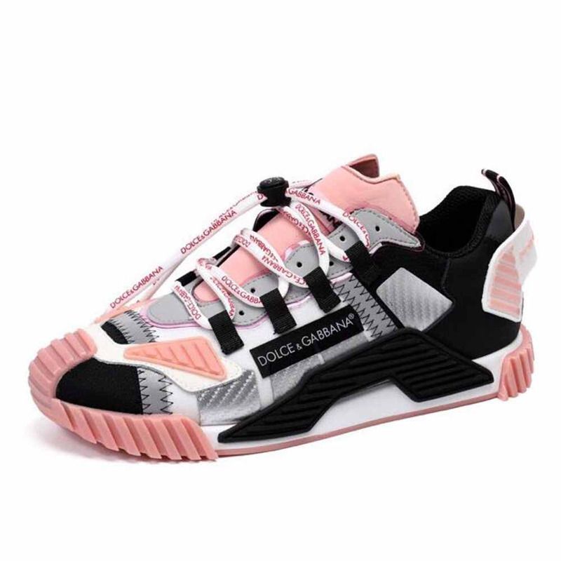 Dolce & Gabbana Black & Pink NS1 Slip-on Sneakers