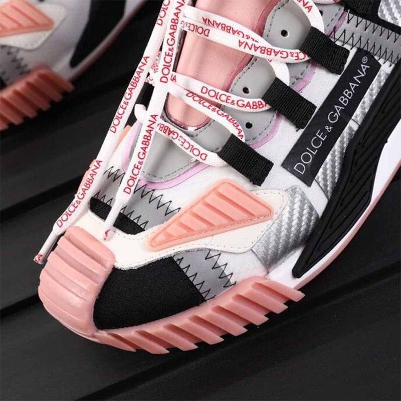 Dolce & Gabbana Black & Pink NS1 Slip-on Sneakers