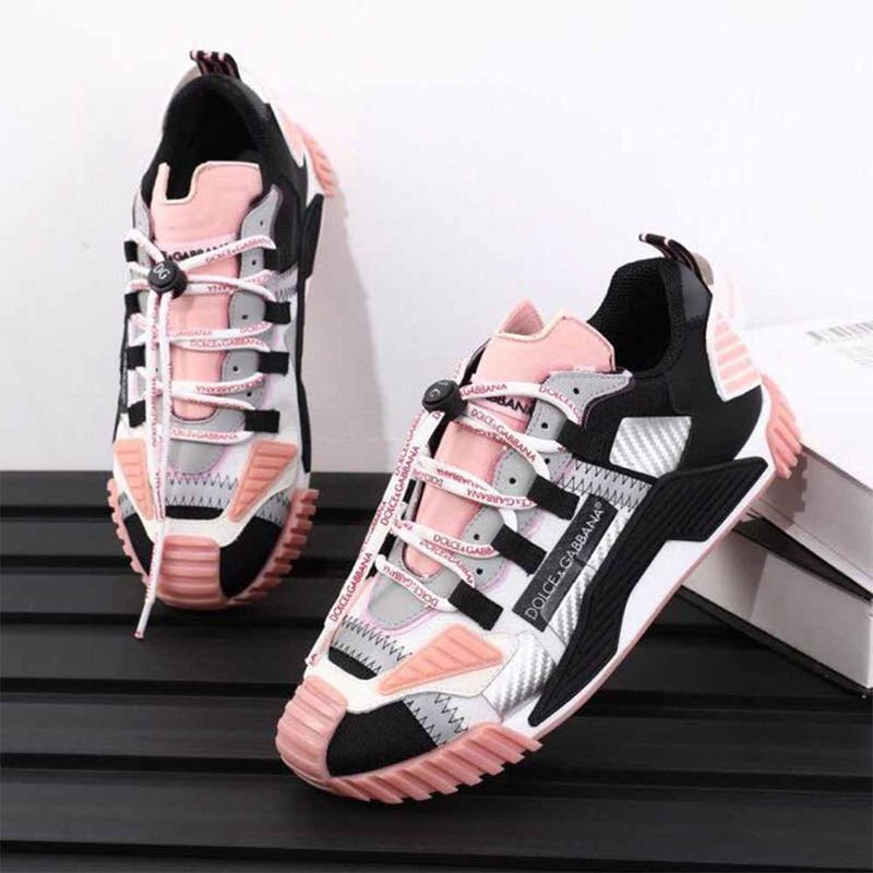 Dolce & Gabbana Black & Pink NS1 Slip-on Sneakers