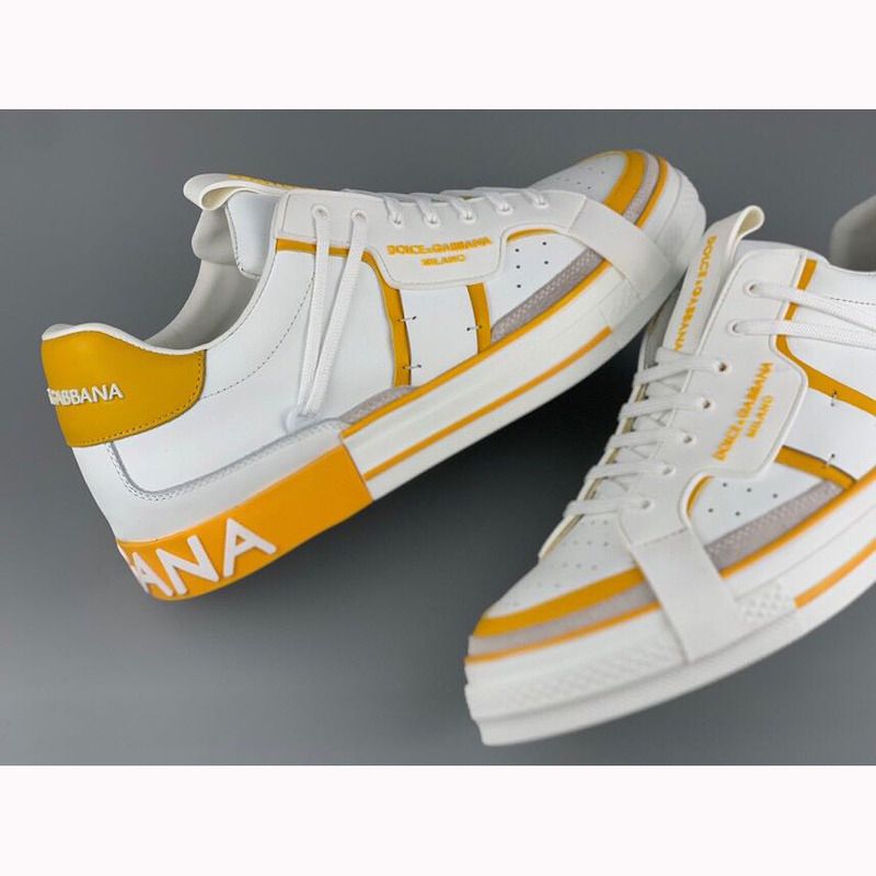 Dolce & Gabbana Calfskin 2Zero custom sneakers in yellow