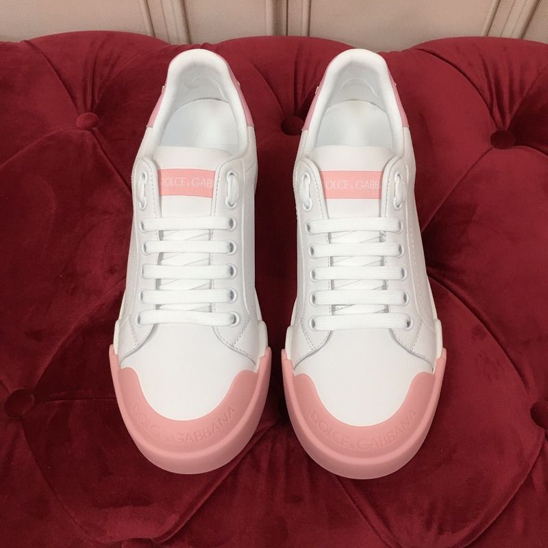 Dolce & Gabbana Bicolor Leather Low-Top Tennis Sneakers