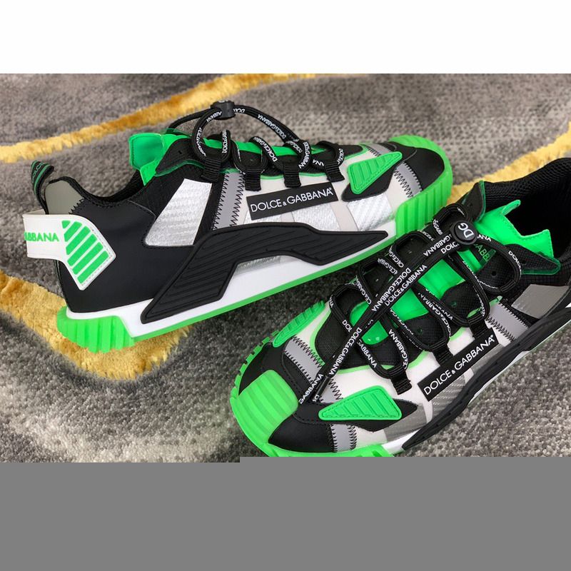 Dolce & Gabbana Black & Green NS1 Slip-on Sneakers
