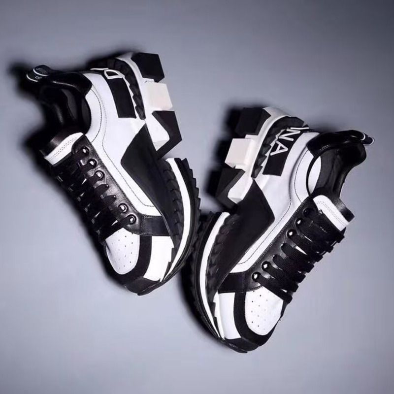dolce & gabbana S*per king two color leather sneakers