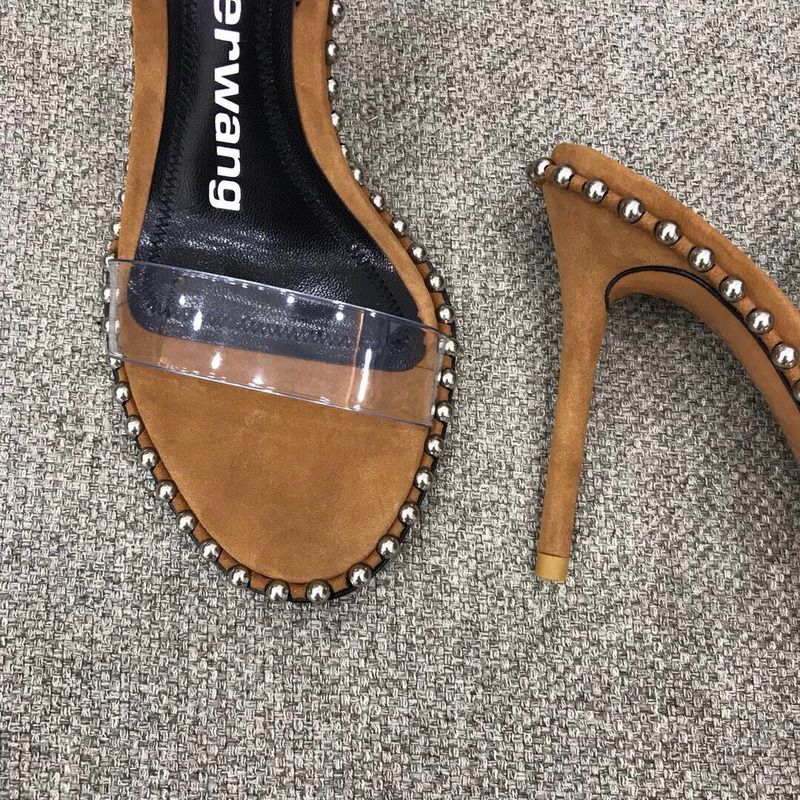 Alexander Wang Nova Satin Crystal Sandal in Khaki