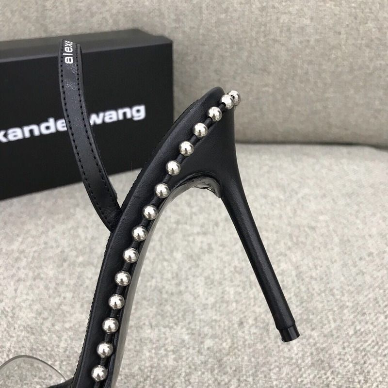 Alexander Wang Nova Satin Crystal Sandal in Black