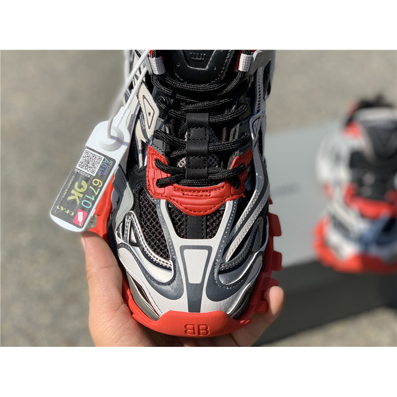 Ba*len*cia*ga 4.0 gray black red hollow out sneakers men women