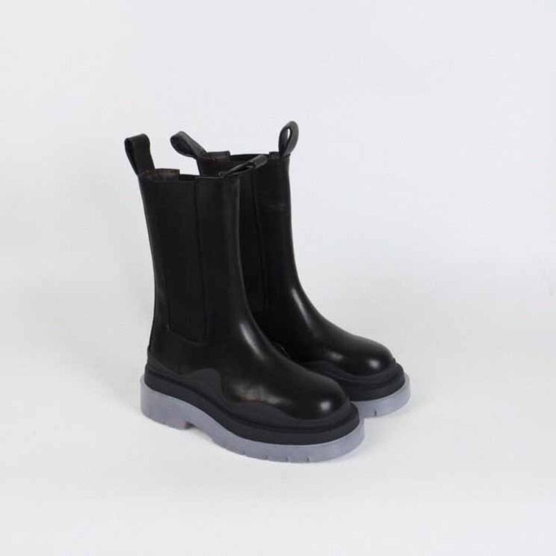 Bo*te*ga ve*ne*ta high leather boots with platform soles