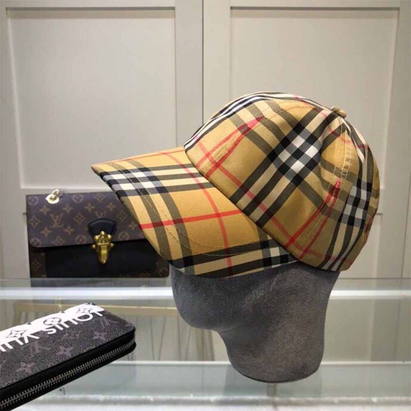 B**rry vintage check baseball cap in antique yellow