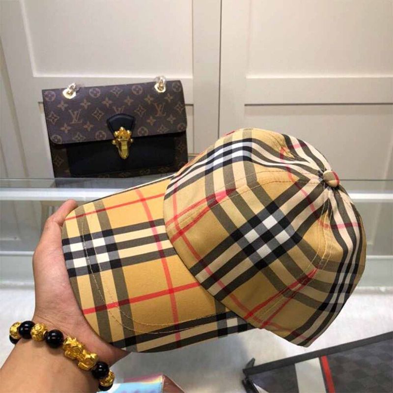 B**rry vintage check baseball cap in antique yellow