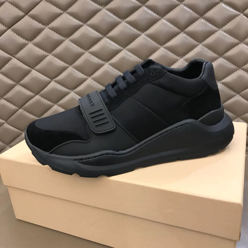 B**rry mesh detail suede and neoprene sneakers