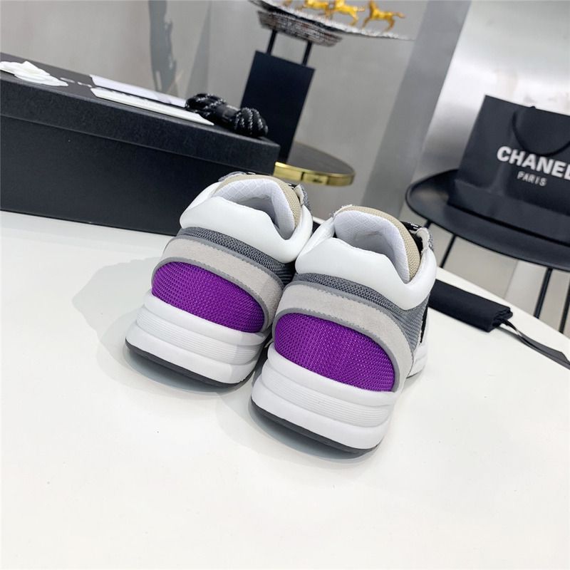 Ch*el low-top luminous sneakers(purple&grey)