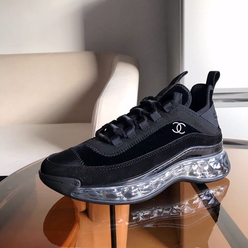 Ch*el velvet calfskin & mixed fibers sneaker