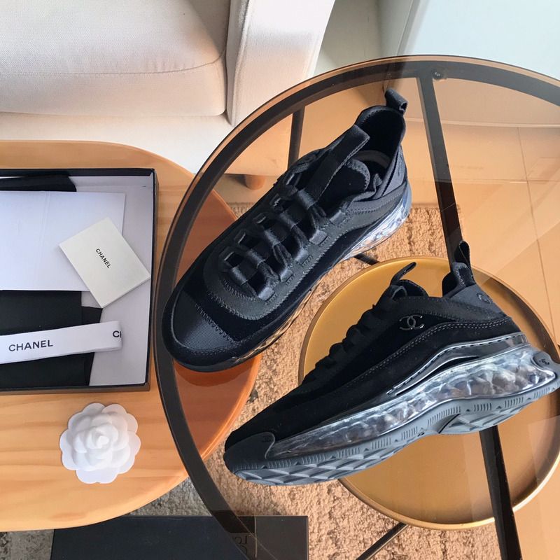 Ch*el velvet calfskin & mixed fibers sneaker