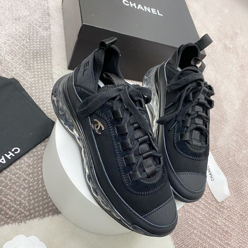 Ch*el velvet calfskin & mixed fibers sneaker