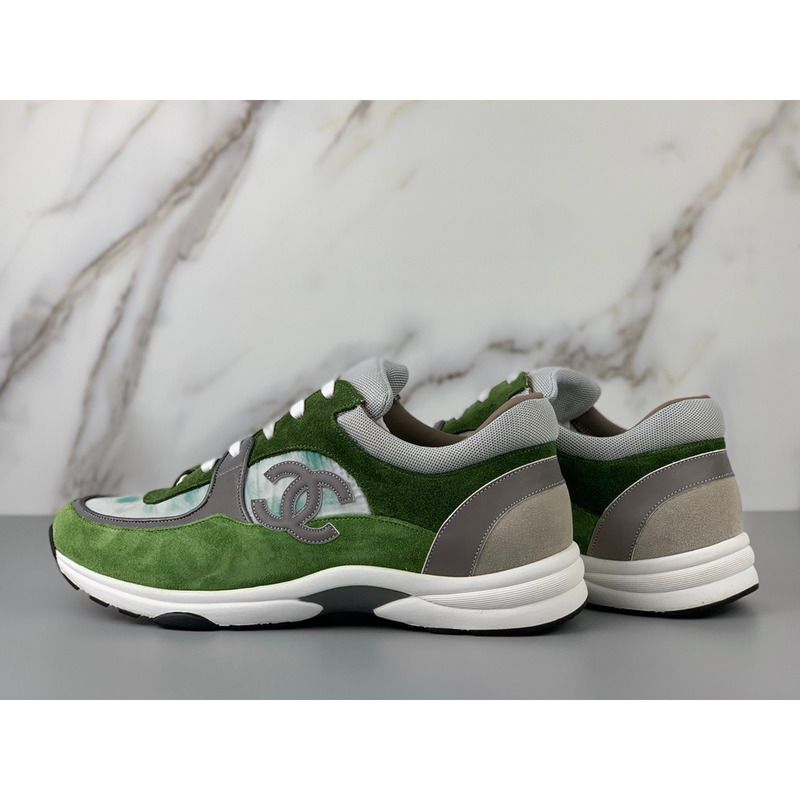 Ch*el sneakers suede nylon reflective