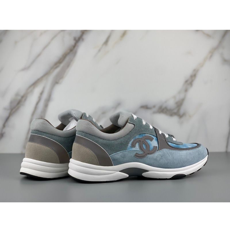 Ch*el sneakers suede nylon reflective