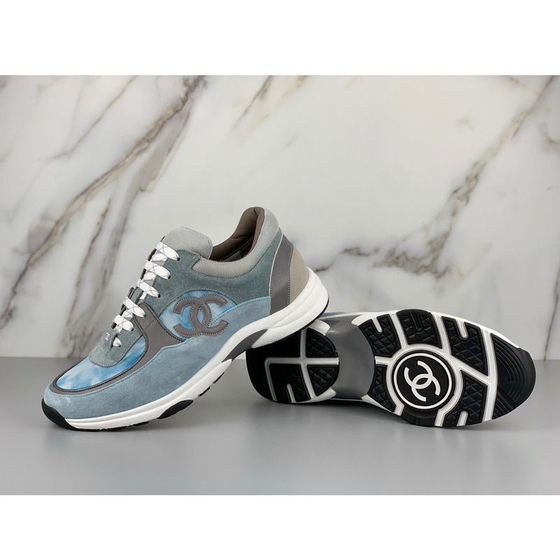 Ch*el sneakers suede nylon reflective