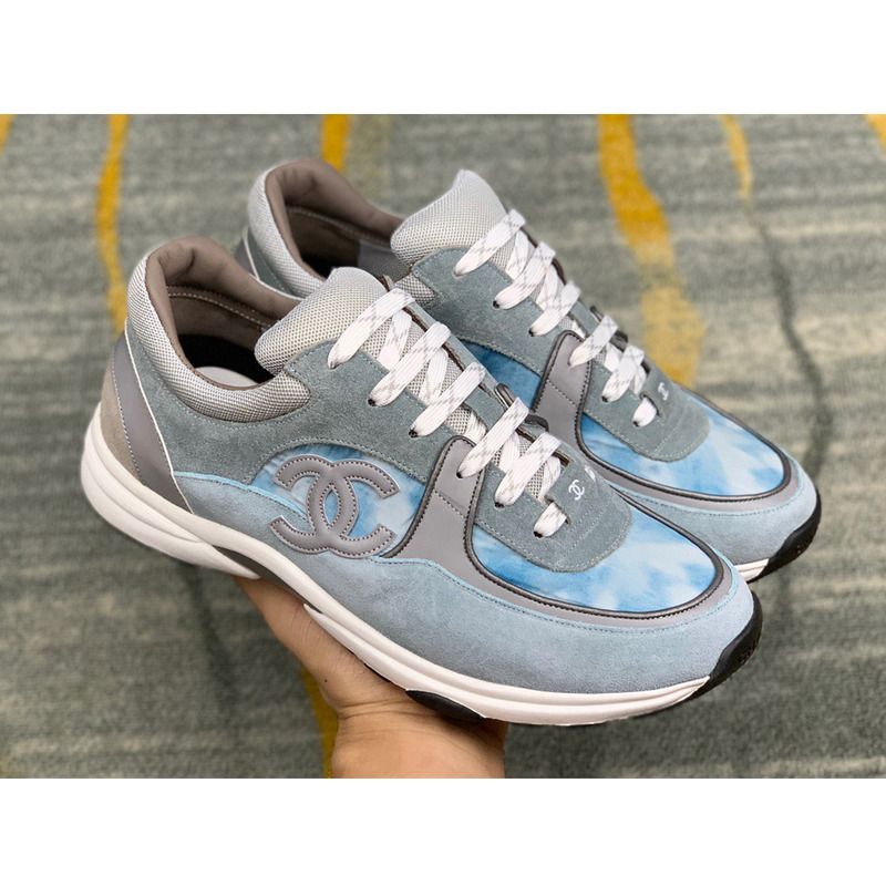 Ch*el sneakers suede nylon reflective