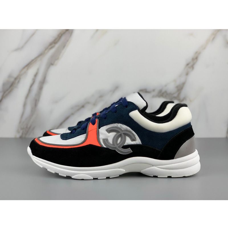 Ch*el sneakers suede nylon reflective